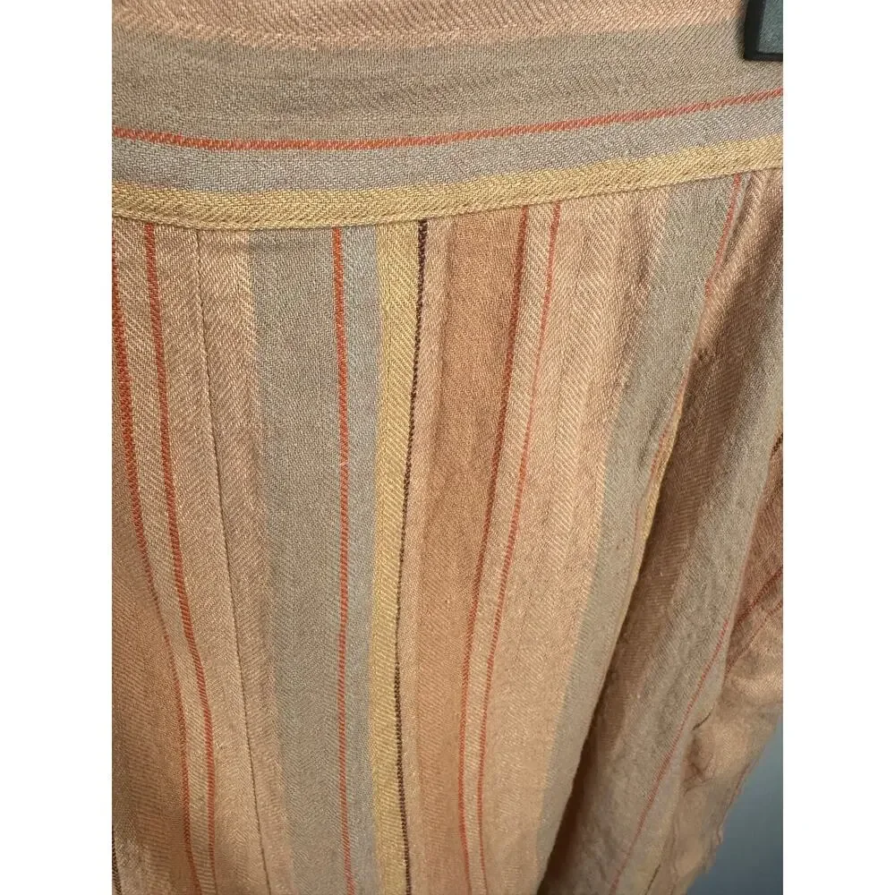 Madewell Clean Pull-On Shorts stripe pattern in an orange-multi colorway XL